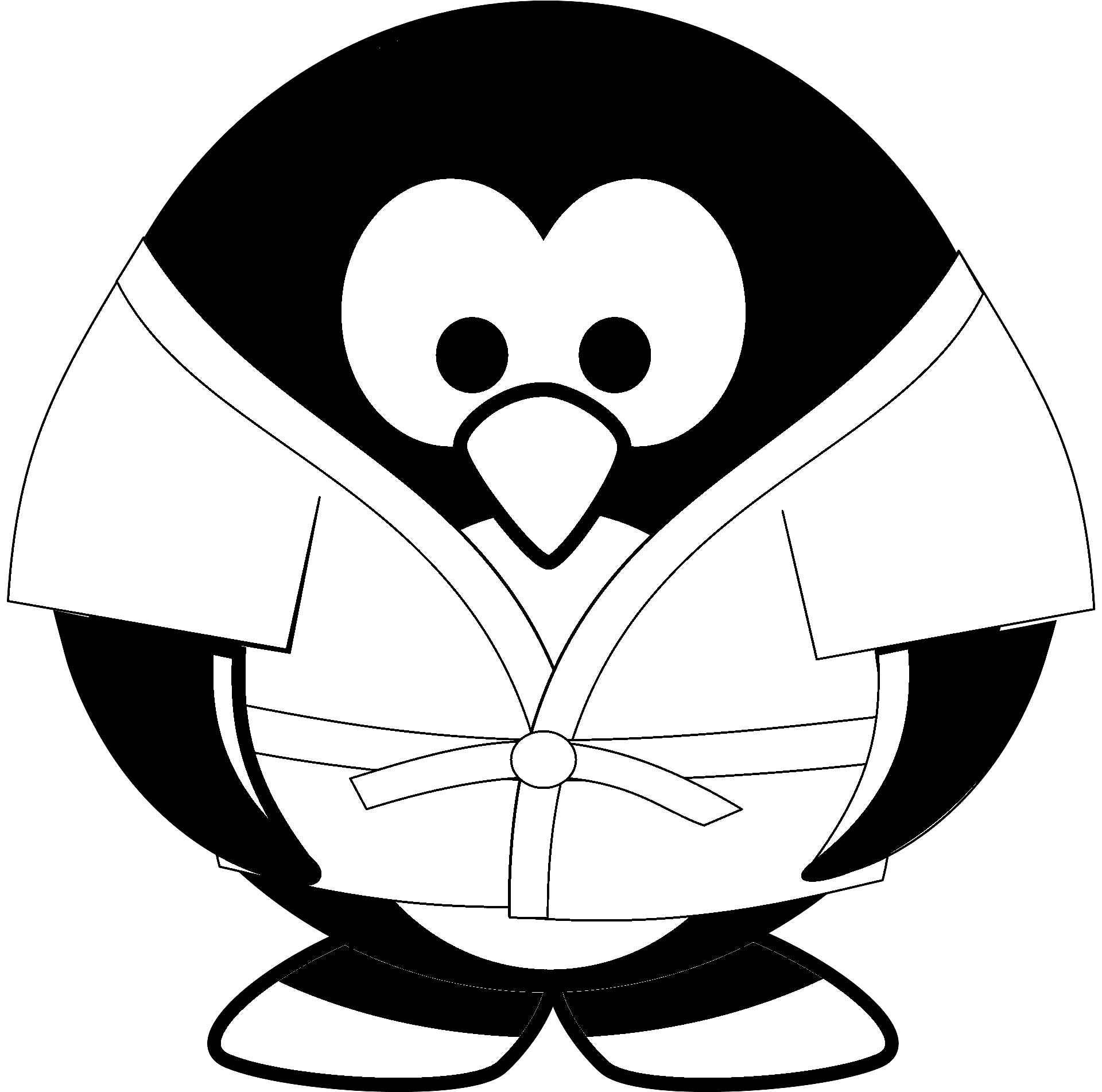 Coloring page of a penguin