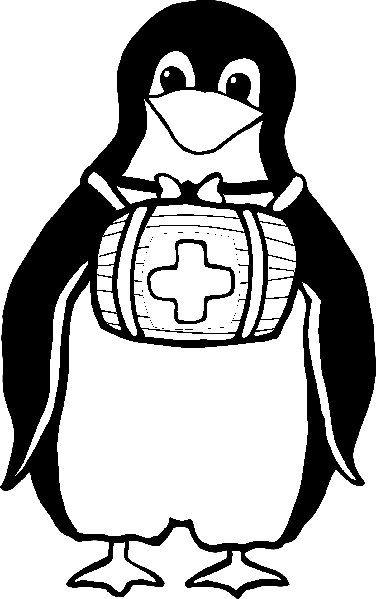 Coloring page of a penguin