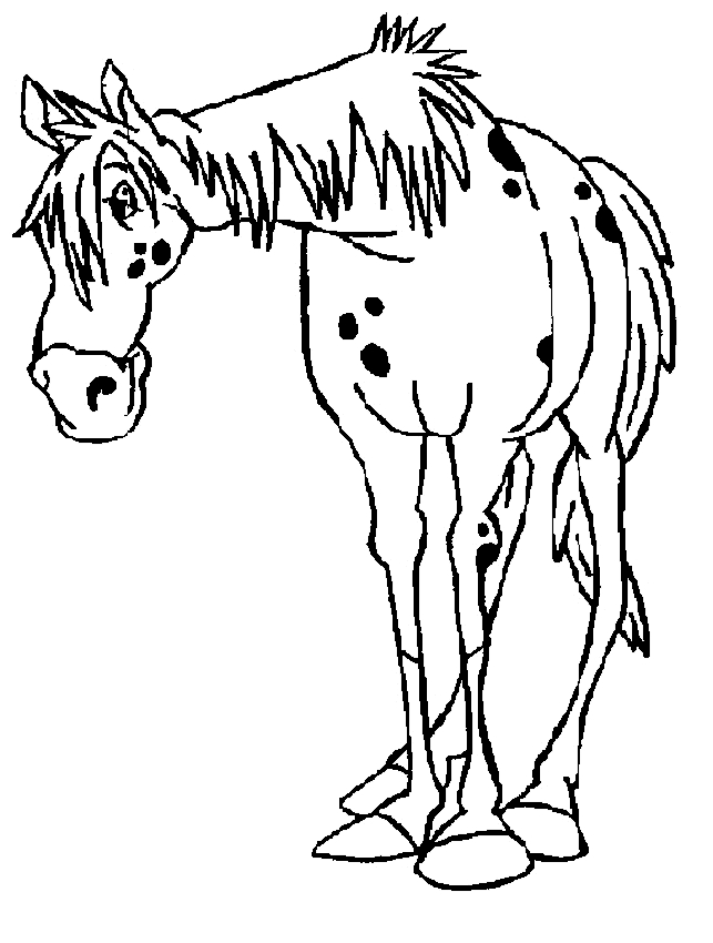 Dibujo del tío el caballo de Pippi Calzaslargas para imprimir y colorear