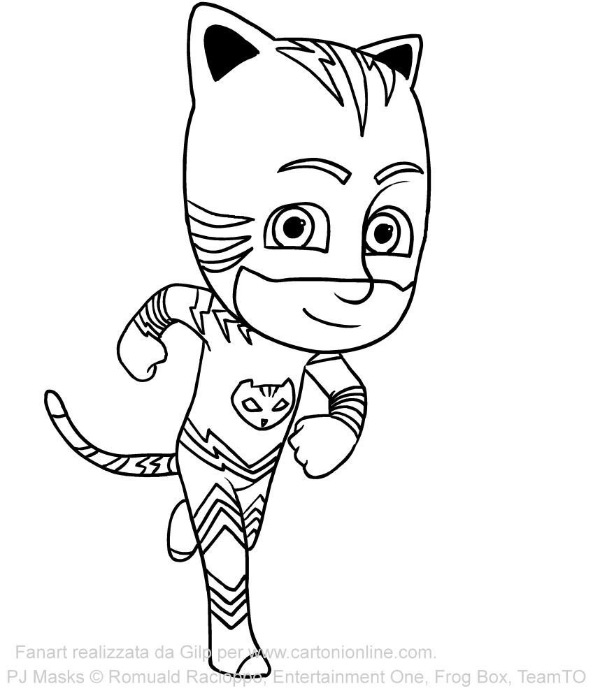 Superboy Pj Masks Catboy målarbok för tryck och färg
