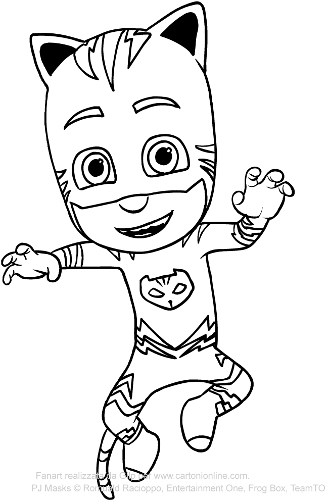 Catboy de PJ Masks superpjamas para imprimir y colorear