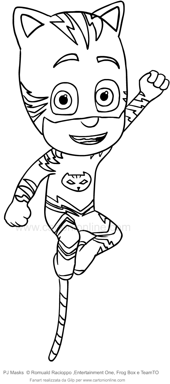 Superboy Pj Masks Catboy kleurplaat om af te drukken en te kleuren