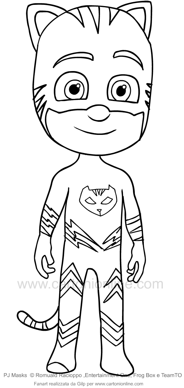 Disegno di Gattoboy dei PJ Masks superpigiamini da stampare e colorare