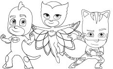 Disegni dei PJ Masks - Super pigiamini da colorare