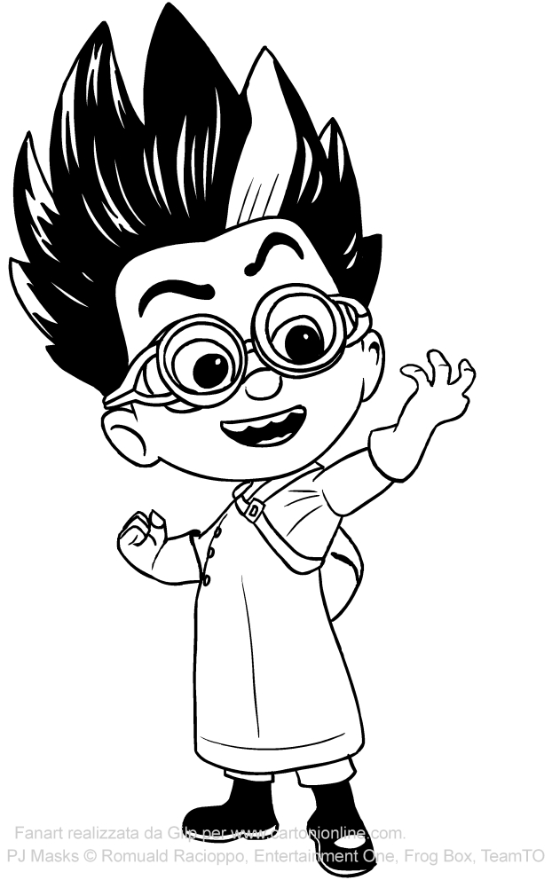 Dibujo de Romeo de los superpjamas de PJ Masks para imprimir y colorear