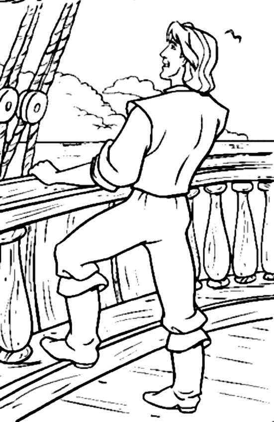 John Smith of Pocahontas coloring page to print and color