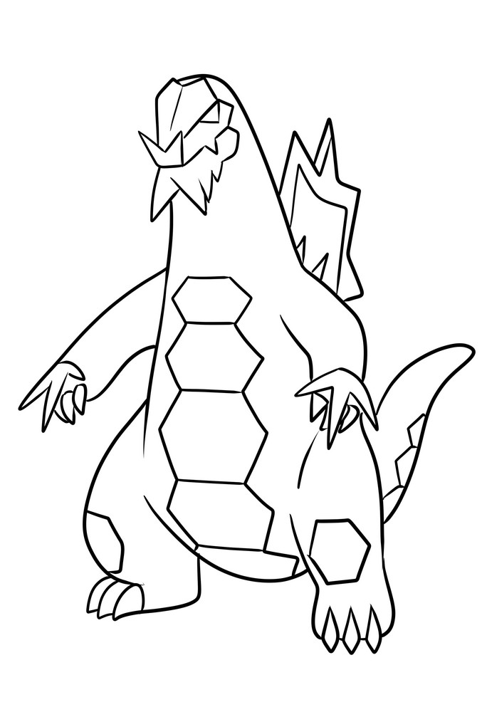 Dibujo de Baxcalibur de los Pokémon de la novena generación para imprimir y colorear