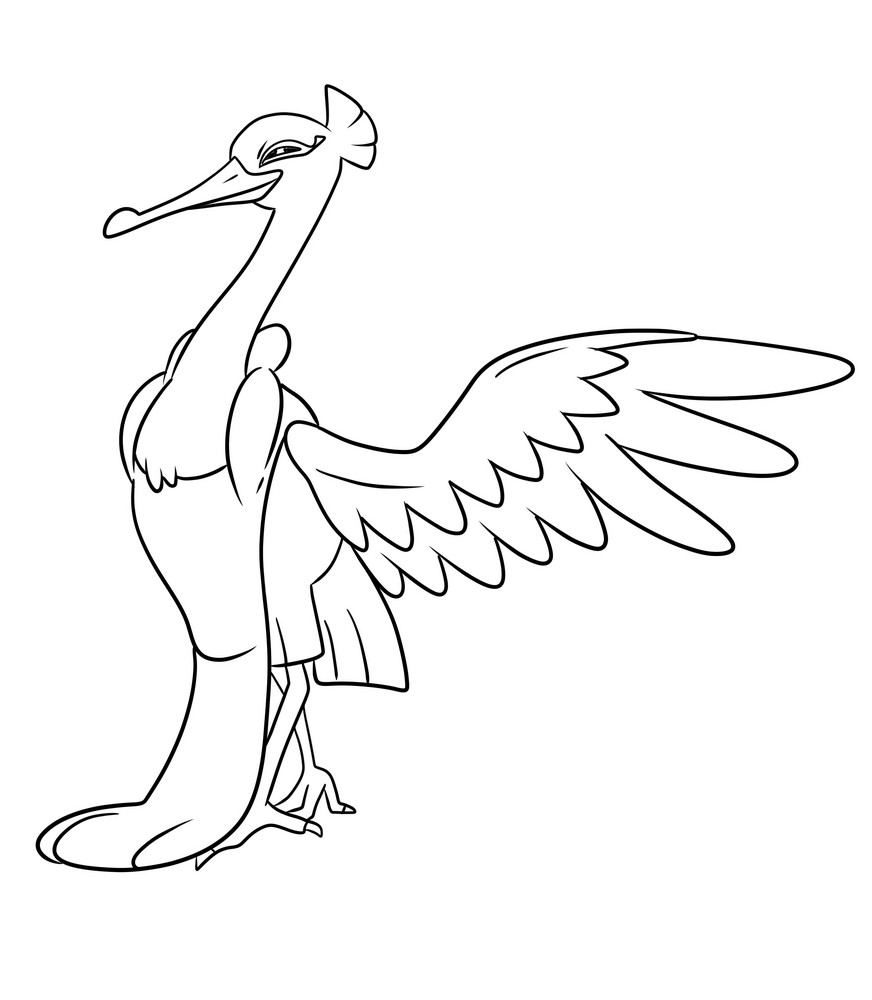 Bombirdier of the ninth generation Pokémon coloring page to print and color