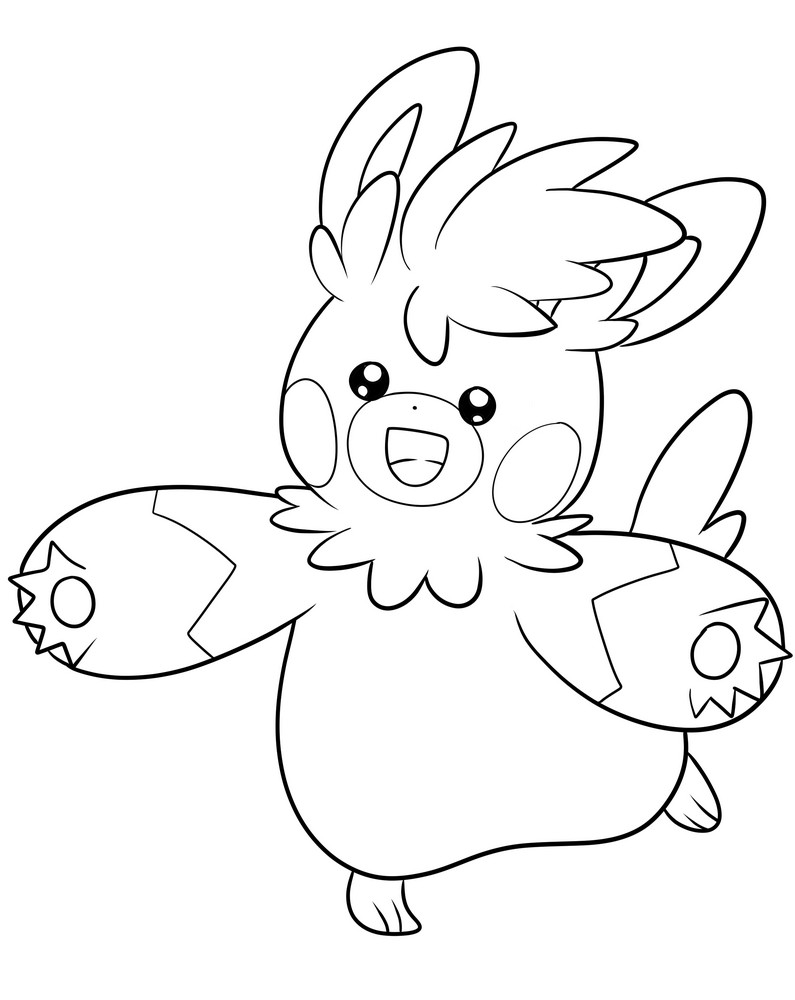 Pawmot of the ninth generation Pokémon coloring page to print and color