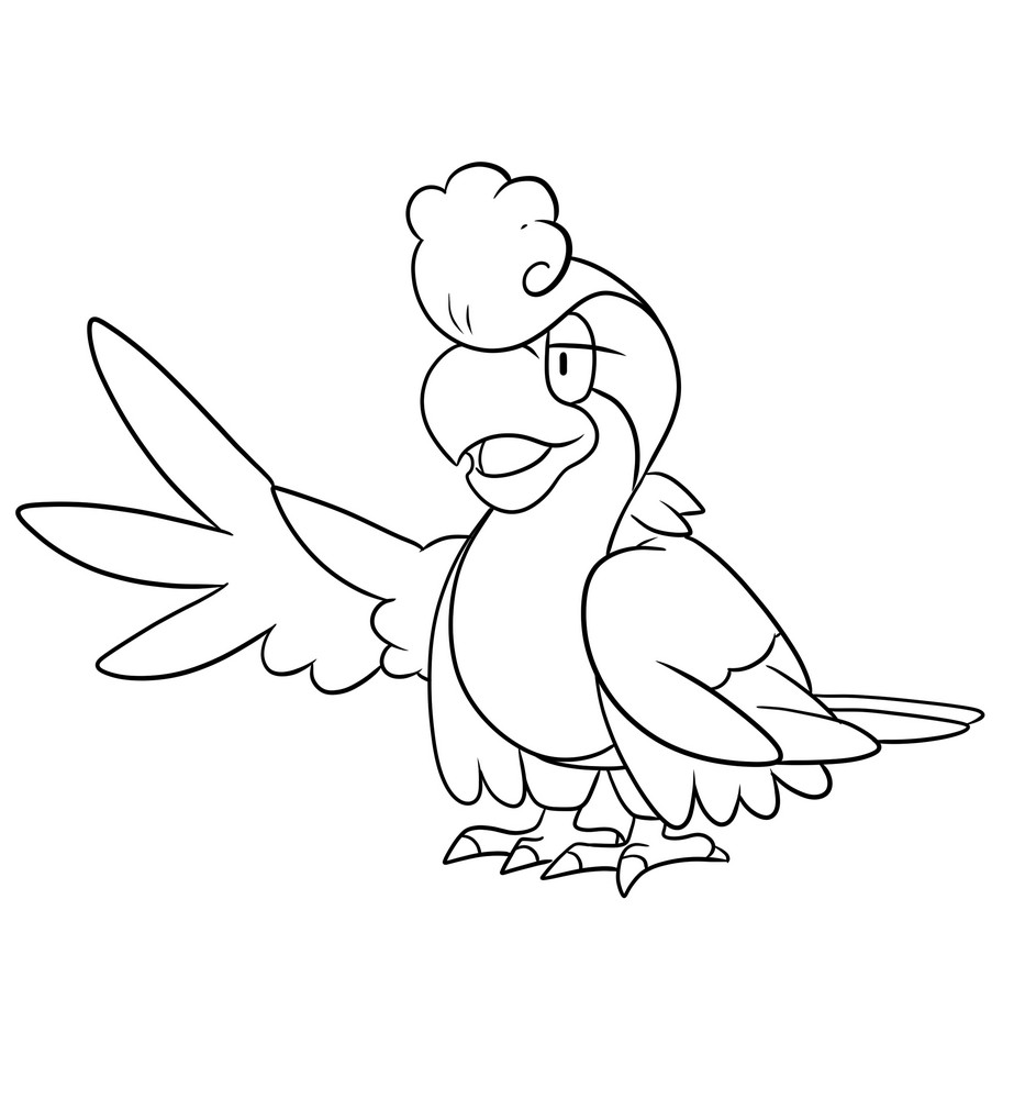 Squawkabilly of the ninth generation Pokémon coloring page to print and color