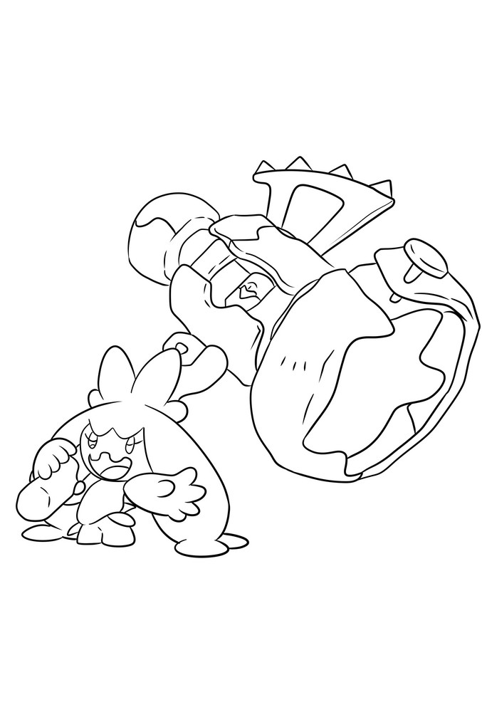 Tinkaton of the ninth generation Pokémon coloring page to print and color