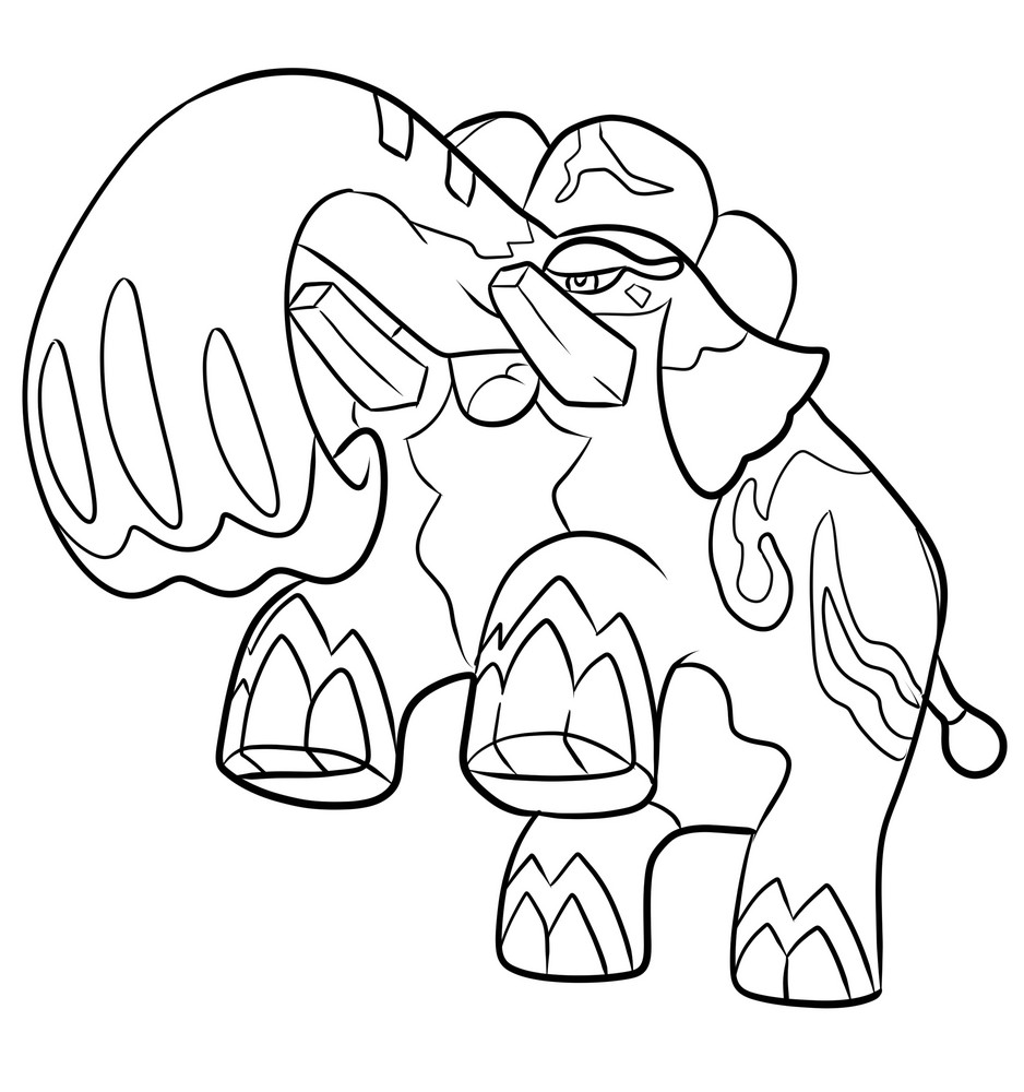 Copperajah from eighth generation Pokémon to print and color