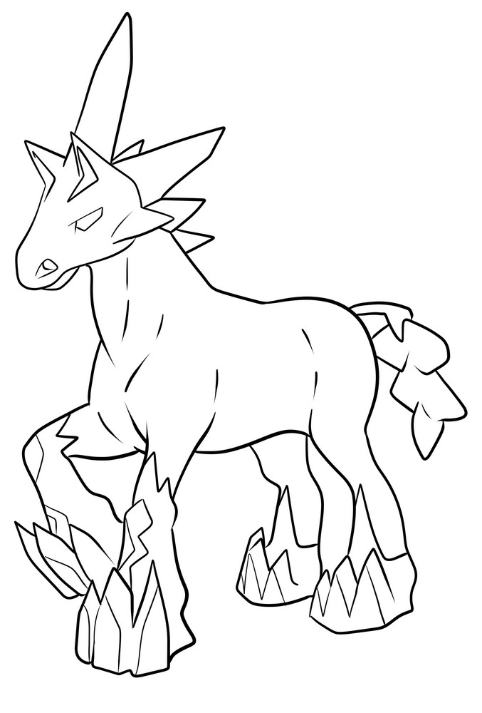 Glastrier from generation VIII Pokmon coloring page to print and coloring