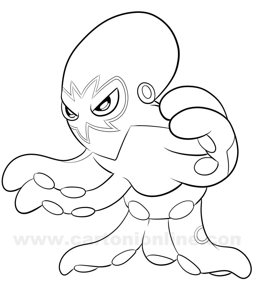 Grapploct from Pokmon coloring page to print and coloring