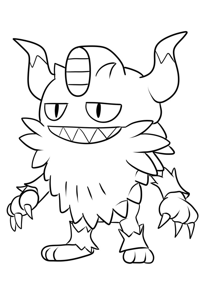 Coloriage de Perrserker de Pokémon de huitième génération à imprimer et colorier