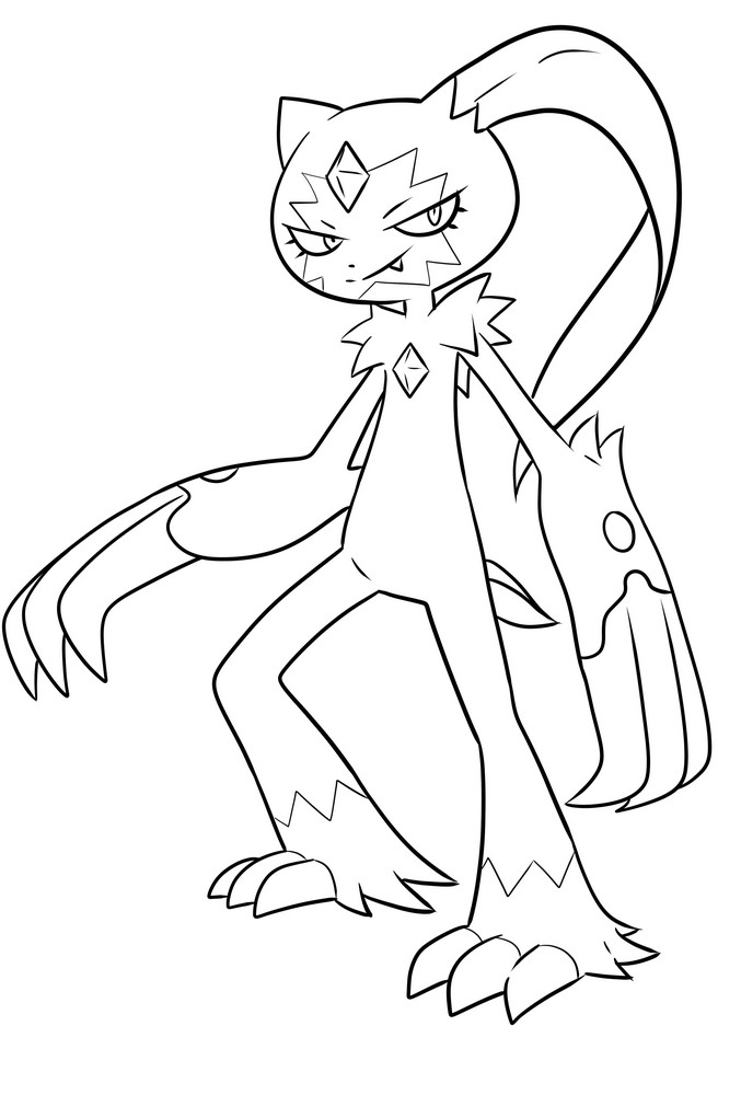 Sneasler from generation VIII Pokmon coloring page to print and coloring