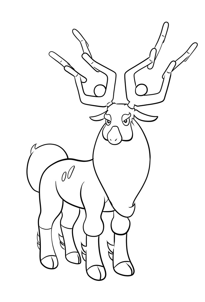 Coloriage de Wyrdeer de Pokmon de huitime gnration  imprimer et colorier