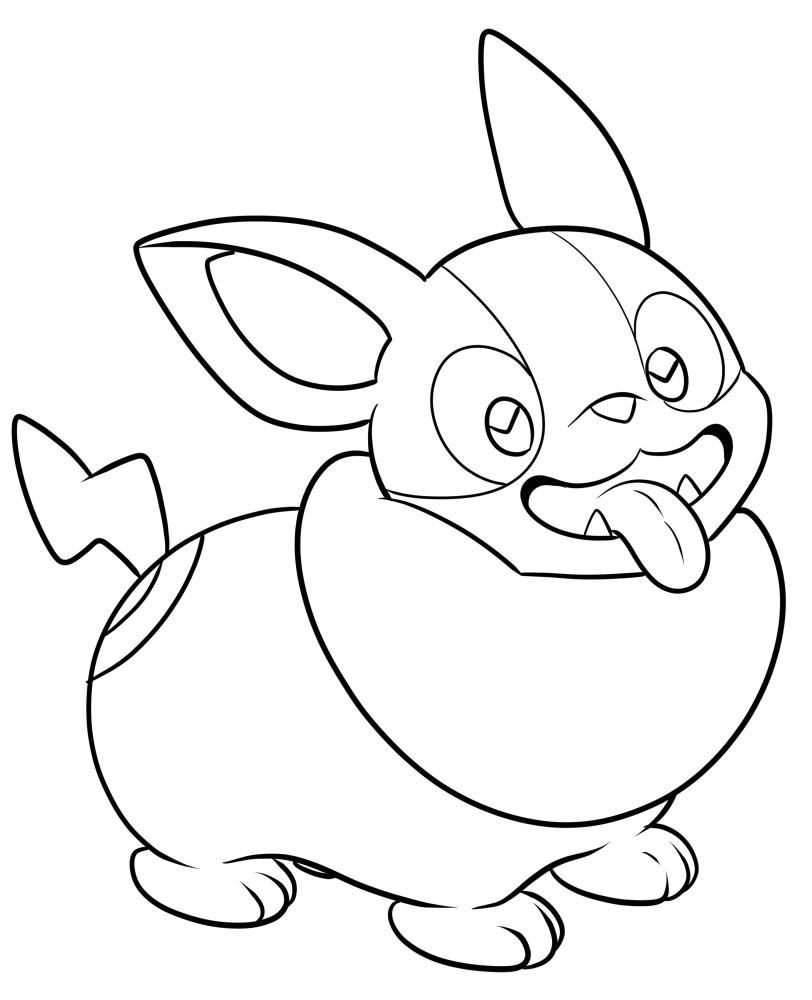 Coloriage de Yamper de Pokmon  imprimer et colorier