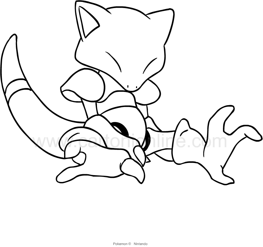 Abra from Pokemon coloring page to print and coloring