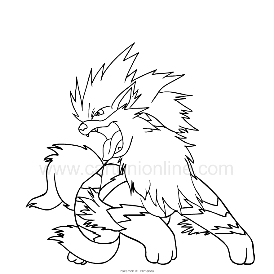 Arcanine from Pokemon to print and coloring