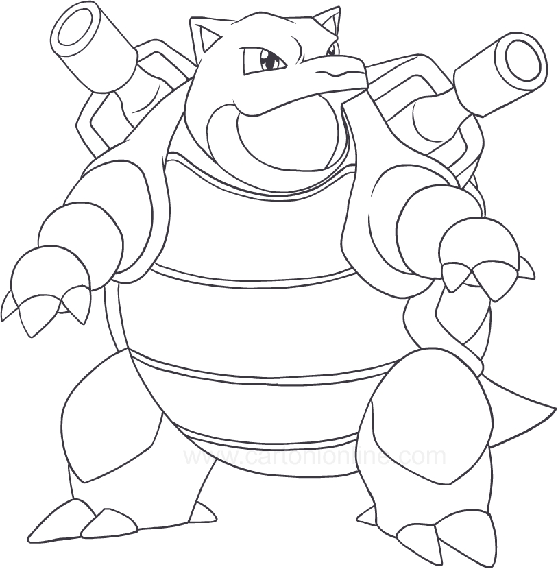 Blastoise de Pokemon à imprimer et colorier