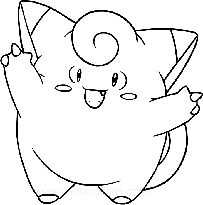 Clefairy de Pokemon para imprimir y colorear