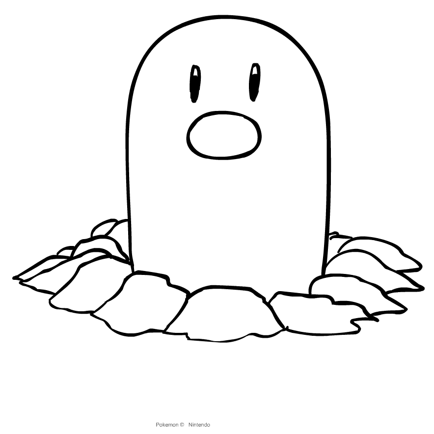 Diglett from Pokemon coloring page to print and coloring