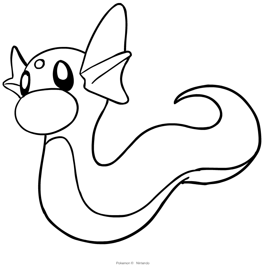 Dratini from Pokemon coloring page to print and coloring