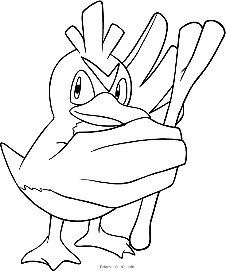 Coloriage de Farfetchd de Pokemon à imprimer et colorier