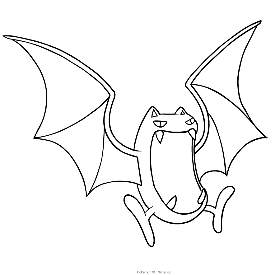 Golbat from Pokemon coloring pages to print and coloring