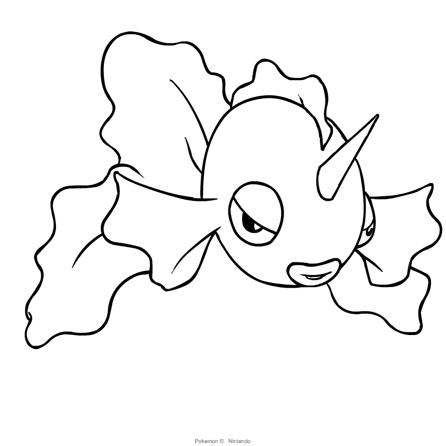 Tekening van Goldenen van Pokemon om af te drukken en in te kleuren