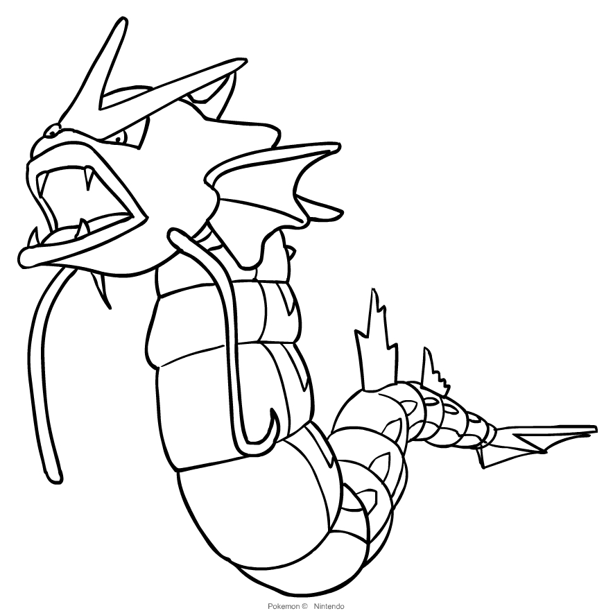 Gyarados from Pokemon coloring page to print and coloring