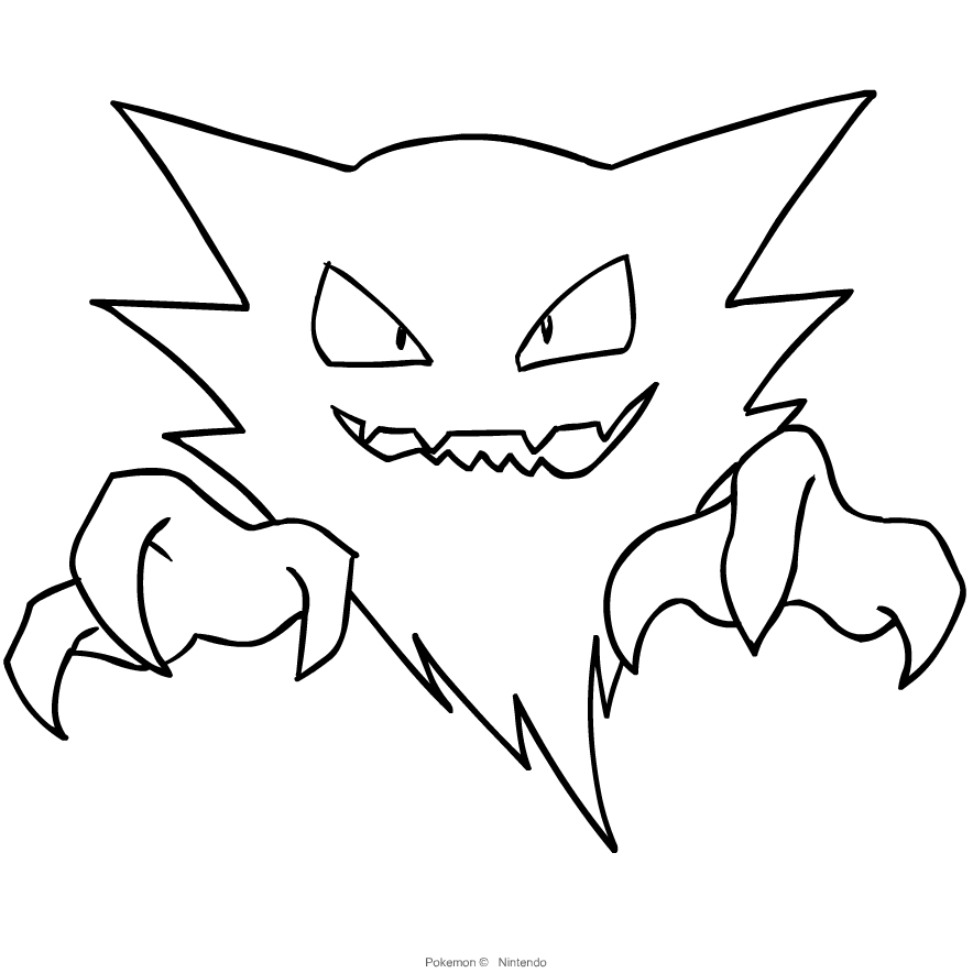 Haunter van Pokemon om af te drukken en in te kleuren