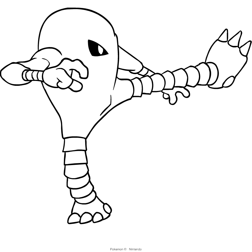 Hitmonlee from Pokemon coloring page to print and coloring