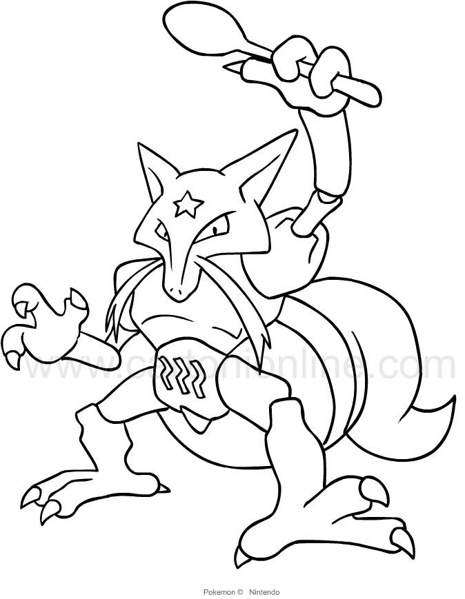 Disegno di Kadabra dei Pokemon da stampare e colorare