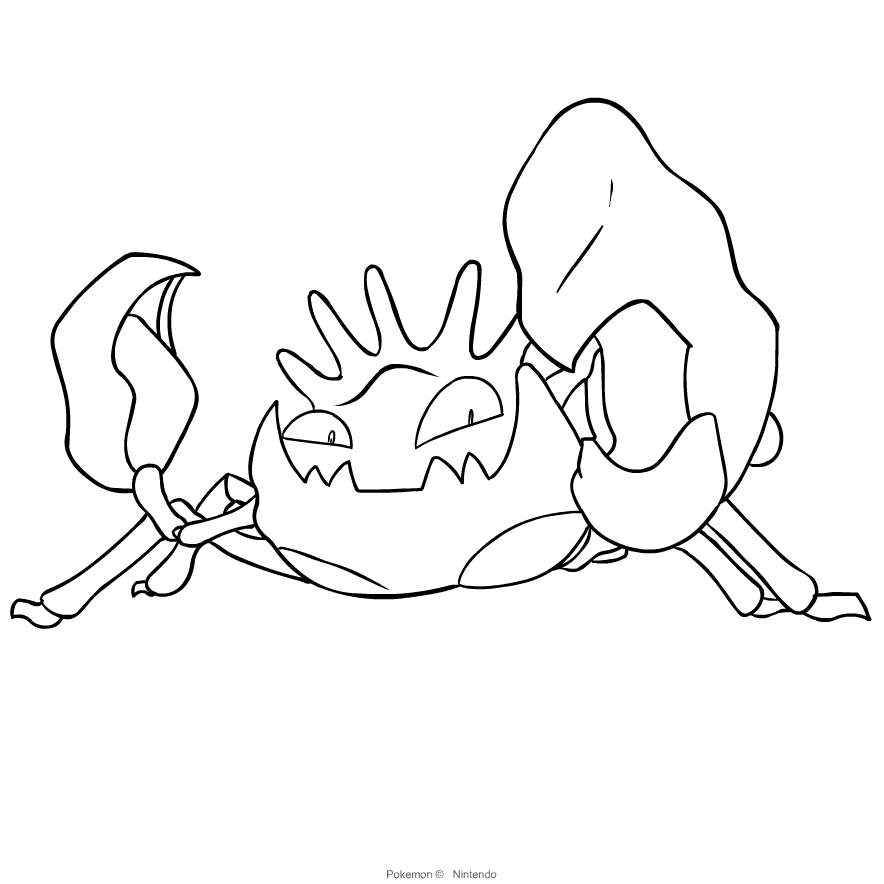 Kingler from Pokemon coloring page to print and coloring