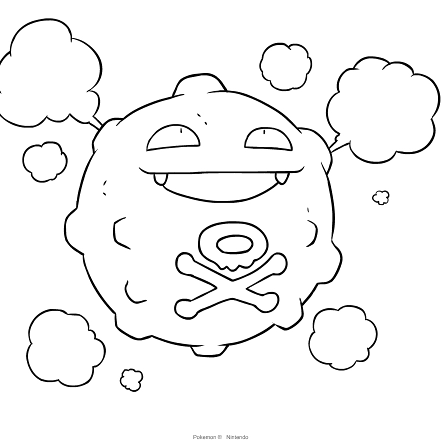 Koffing from Pokemon coloring page to print and coloring