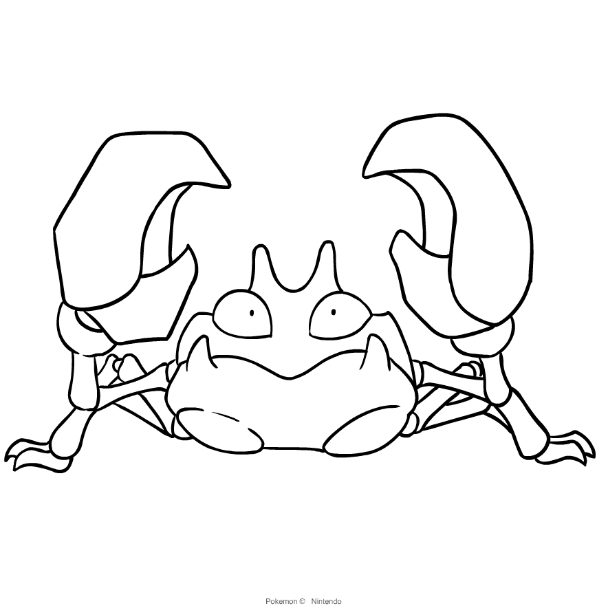 Krabby från Pokemon målarbok för att skriva ut och måla