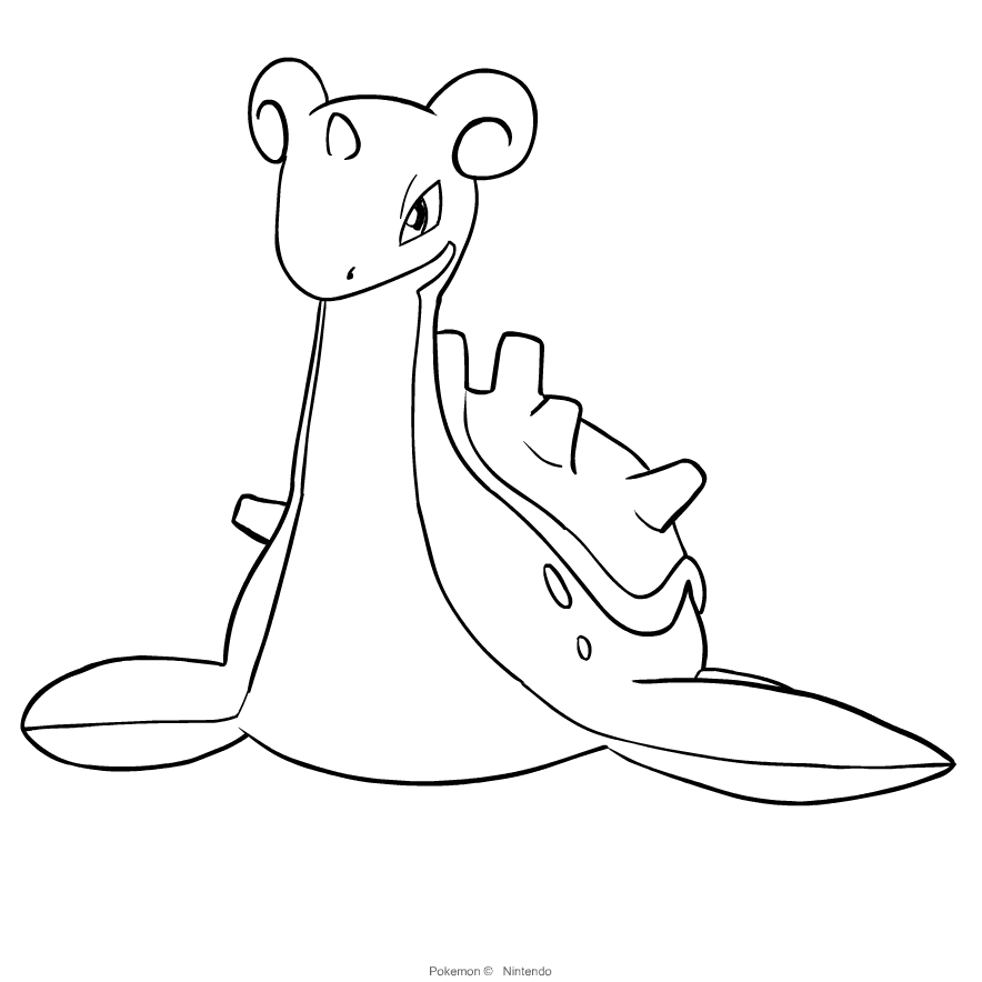 Lapras from Pokemon coloring page to print and coloring