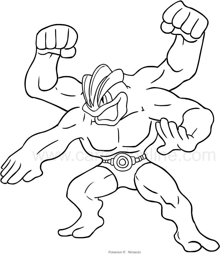 Machamp from Pokemon coloring page to print and coloring