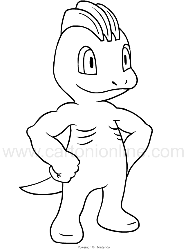 Machop from Pokemon coloring pages to print and coloring