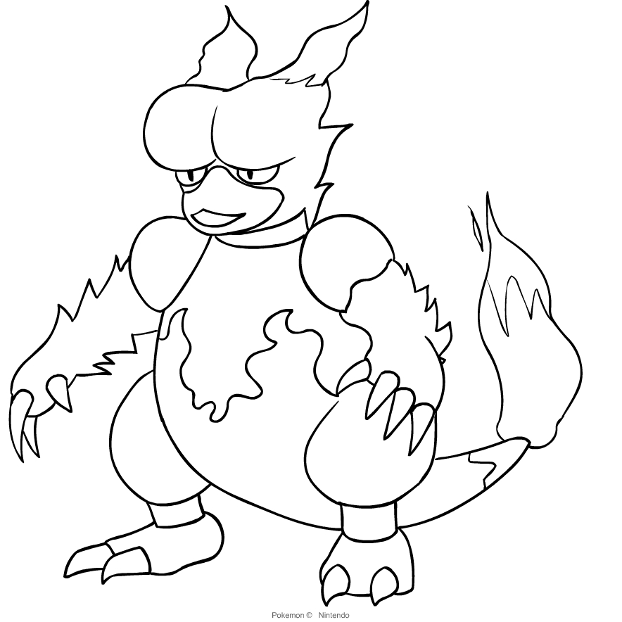 Magmar from Pokemon to print and coloring