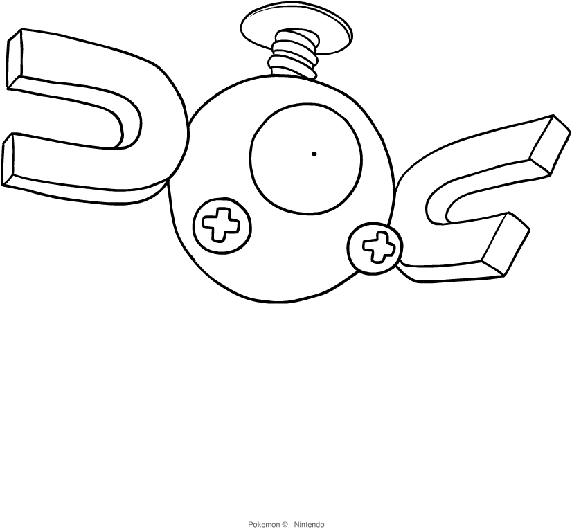 Magnemite from Pokemon to print and color