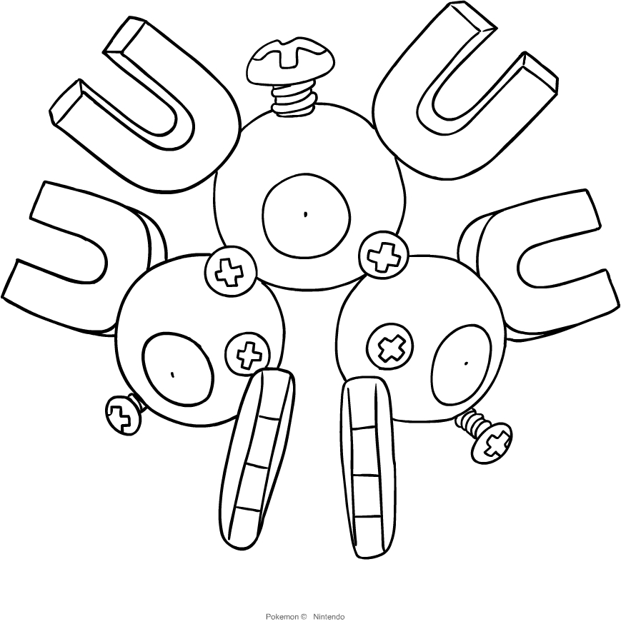 Magneton from Pokemon to print and coloring