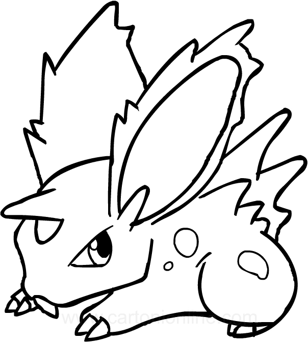 Coloriage de Nidorano du Pokémon à imprimer et colorier