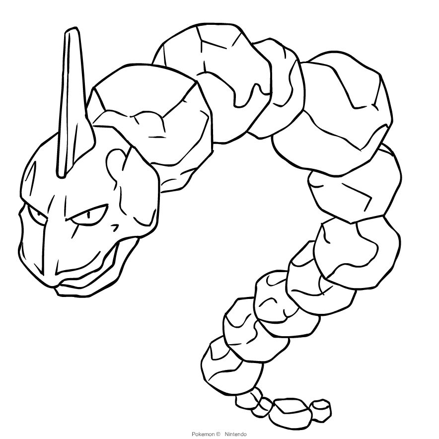 Onix from Pokemon coloring page to print and coloring