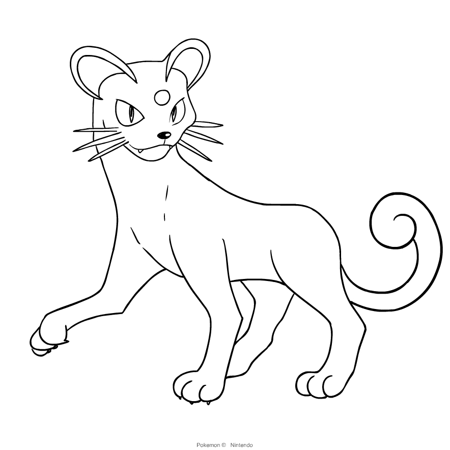 Persian from Pokemon coloring page to print and coloring