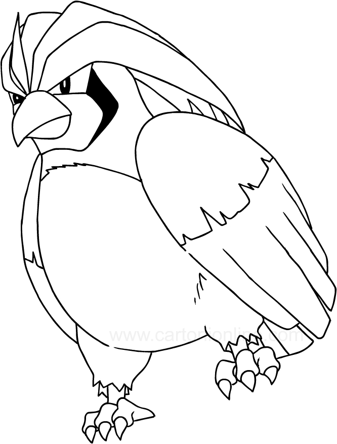 Pidgeot de Pokemon para imprimir y colorear