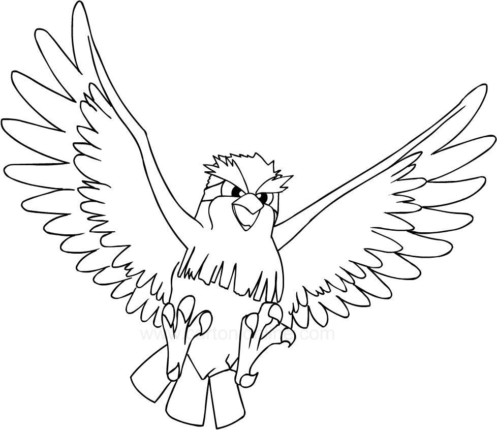 Disegno di Pidgey dei Pokemon da stampare e colorare