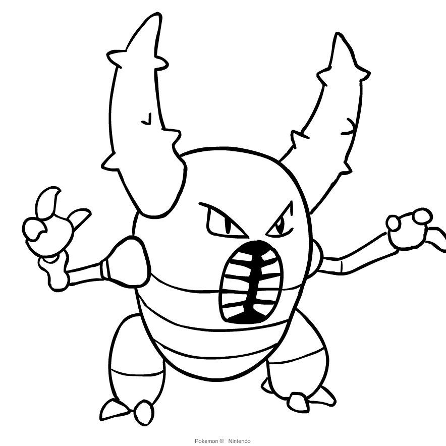 Pinsir from Pokemon coloring pages to print and coloring